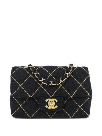 Chanel 2003 wild stitch shoulder bag - women - Wool - One Size - Grey