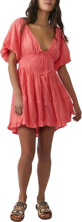 Free People Perfect Day A-Line Minidress in Watermelon at Nordstrom, Size Large