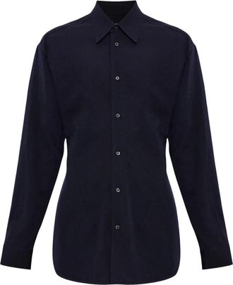 Jil Sander Camicia in Lana Gabardine - - Shirts - Uomo - Blu - L