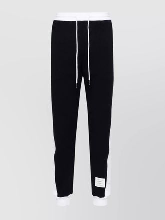 Thom Browne cotton colour block mid-rise tapered track pants