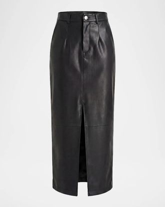Toccin Meg Faux Leather Midi Skirt