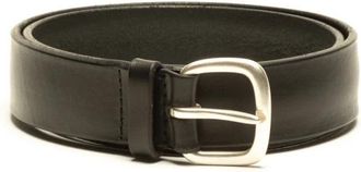Orciani Zwarte leren riem met zilveren gesp - Heren - Riemen - Zwart - 110 CM - Accessoires