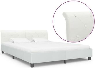 vidaXL Estructura De Cama De Cuero Sint&eacute;tico Blanco 160x200 Cm Vidaxl