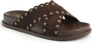 New York & Company Barnett Stud Crisscross Slide Sandal in Chocolate at Nordstrom Rack, Size 6.5