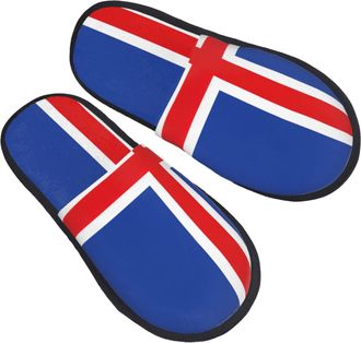 Generic Flag Of Iceland Unisex Slippers Cosy Shoes Lightweight House Shoes For Indoor Outdoor Bedroom M