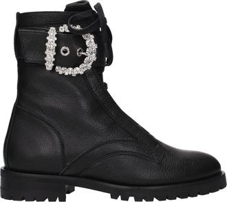 Jimmy Choo London Black Leather Ankle Womens Boots