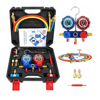OEM Hvac Gauge Set, Manifold Pressure Kit, Refrigerant Refill Tools, Accurate Diagnostic System, Compact Maintenance Equipment, Ideal For Vehicle, Home, G