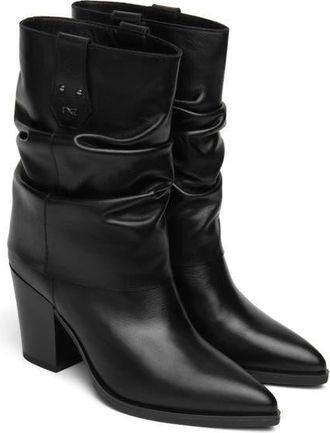 Nero Giardini Slouchy Leather Western Boot in Black at Nordstrom, Size 40