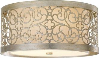 Netlighting Arabesque 2 Light Flush Ceiling Light Silver Leaf E27