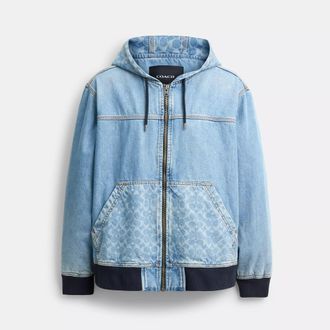 Coach Signature Denim Zip Jacket