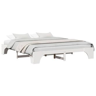 Berkfield Home White Bed Frame White Solid Wood 180 x 200 cm Bed Frame Rectangular