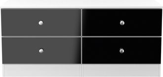 Lewis's Yarmouth 4 Drawer Bed Box in Black & White Matt - Ready Assembled - Lewiss Home | TJ Hughes