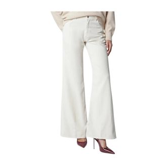 Haikure Clara Velvet Pier Jeans - female - Haikure - Wide Jeans - White - W26 - Jeans