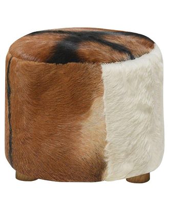 Sagebrook Home 18in Cowhide Ottoman