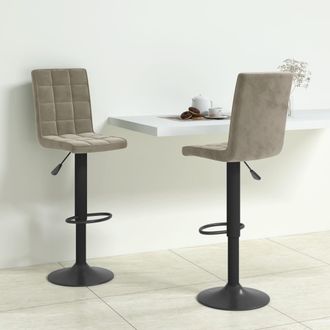 vidaXL Vidaxl - Taburetes De Cocina 2 Unidades Terciopelo Gris Claro