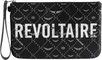 Zadig&Voltaire Z Pouch Revoltaire Clutch - Dames - Clutches - Zwart - ONE Size - Polyester - Tassen