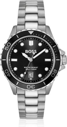 BOSS TROPER SPORT Black-dial watch with steel bracelet