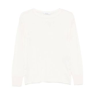 Max Mara Cashmere Knitwear, female, White, Size: L Maglia Tabella