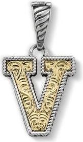 Samuel B. Two-Tone Initial Pendant in Silver/gold V at Nordstrom Rack