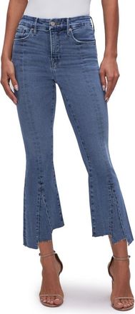 Good American Good Legs Chew Hem Crop Mini Bootcut Jeans in Indigo549 at Nordstrom, Size 14