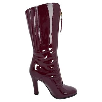 Valentino Valentino Ritsdetail Enkellaarzen van Rood Patentleer