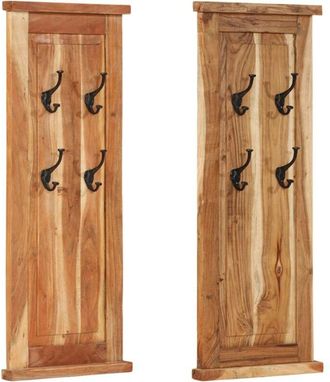 vidaXL Coat Racks 2 pcs Solid Wood Acacia 38x100 cm Vidaxl