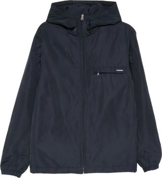 Sandro logo-detail padded jacket - men - Polyester/Polyamide/Cotton/Polyester - M - Blue