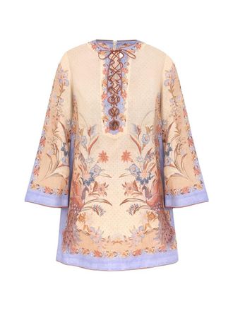 Zimmermann Beige Floral Mini Dress