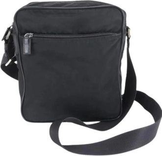 Prada Pre-owned Cross Body Bags, male, Black, Size: ONE SIZE Pre-owned Nylon Shoulder Tote