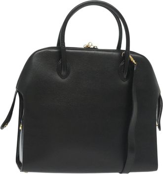 Ferragamo Convertible Dome Gancini Leather Leather Handbag (Pre-Owned)