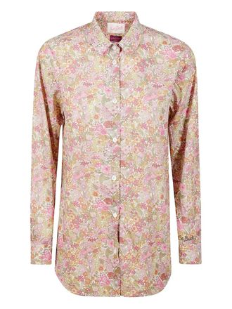MC2 Saint Barth Brigitte floral French-collar shirt - women - Cotton - L - Neutrals