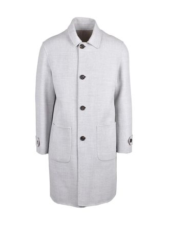 Eleventy Light Grey Wool Reversible Coat