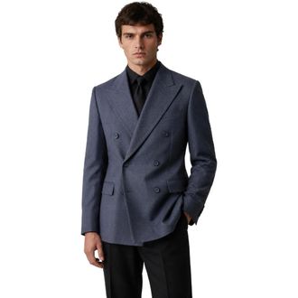 Dolce & Gabbana Blazers, male, Blue, Size: M Sicilia Double-Breasted Jacket