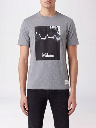 Emporio Armani T-shirt in cotone con stampa grafica e logo a contrasto