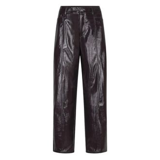 Dante6 Scene Patent Faux Leather Pants - Dames - Broeken - Bruin - Maat: M Leer