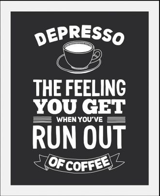 Queence Bild »Despresso« Humor Kaffee Kaffee Bilder Schriftzug Schriftzüge Schwarz-Weiss 1 Stk. tlg. gerahmt