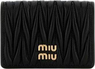 Miu Miu Pre-owned Wallets, female, Black, Size: ONE SIZE Pre-owned Nappa Leather Card Holder