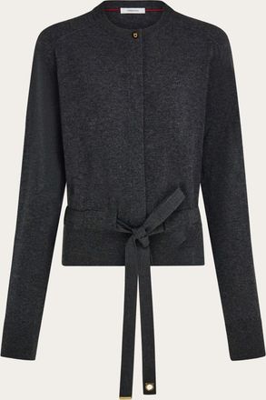 Ferragamo Women Cardigan with ribbon detail Grey
