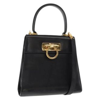 Ferragamo Pre-owned Handbags, female, Black, Size: ONE SIZE Pre-owned Leather Handbag