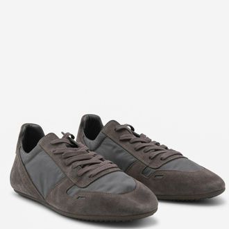 Rick Owens Suede and Nylon Low-Top Sneaker - Gray
