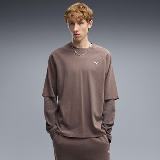 Puma T-shirt a doppio strato Select Essentials da uomo, Accessori, Marrone, XXL