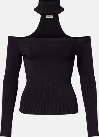 SIMKHAI Lila ribbed-knit off-shoulder top