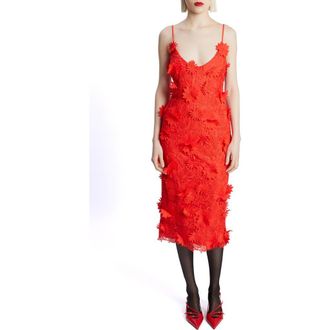 Bardot Adei Lace Midi Dress in Fire Red at Nordstrom Rack, Size 10