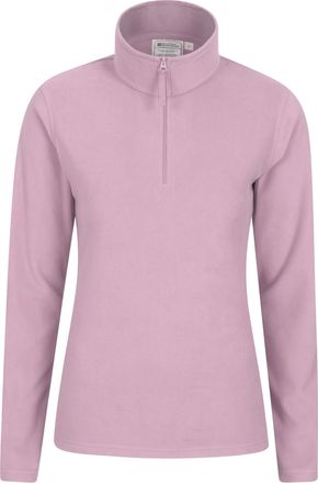 Mountain Warehouse Camber Half Zip Womens Fleece - Lightweight, Warm & Cosy Half Zip Sweatshirt Top - Best for Camping, Outdoors, Travelling & Hiking Light Pink (Plain) 