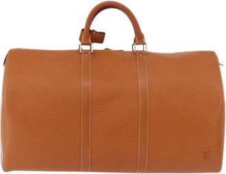 Louis Vuitton Pre-owned Leren Weekendtas - Dames - Vintage Weekendtas - Bruin - ONE Size - Leer - Vintage