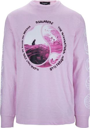 Dsquared2 Long Sleeve Tops - Heren - Longsleeves - Roze - XL - Katoen - Tops