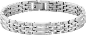 BOSS Silver-tone cuff with multi-link design