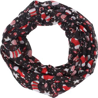 Generic Christmas Theme Print Scarf - Christmas Pattern Print Lightweight Snood Scarf Fall Winter Soft Lightweight Infinity Xmas Scarf for Women Holiday Decor
