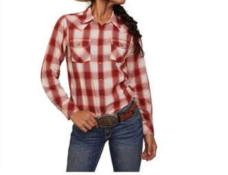 Ariat Womens Tulsa Long Sleeve Snap Shirt In Red Plaid