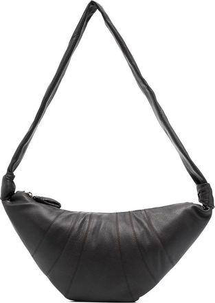 Christophe Lemaire Croissant crossbody bag - unisex - Cotton/Leather - One Size - Black